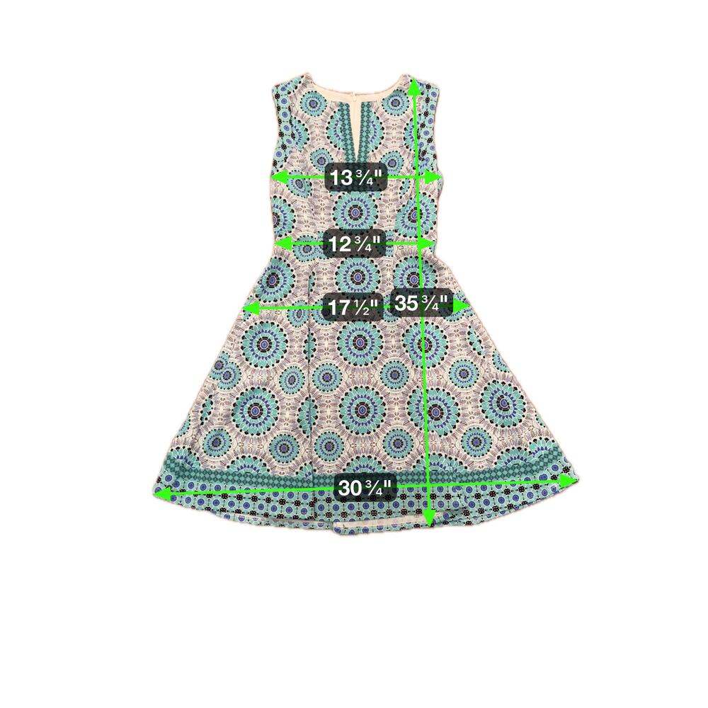 Liz Claiborne Mandala Floral Sleeveless Fit & Flare Dress - Size 4‎ - Picture 2 of 6